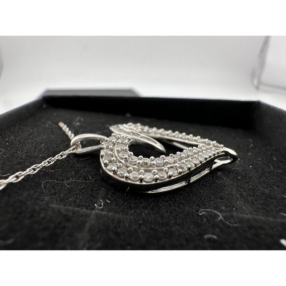 Stunning 1 Ct Natural Diamond Heart Shaped Pendant with Chain - Picture 14 of 16